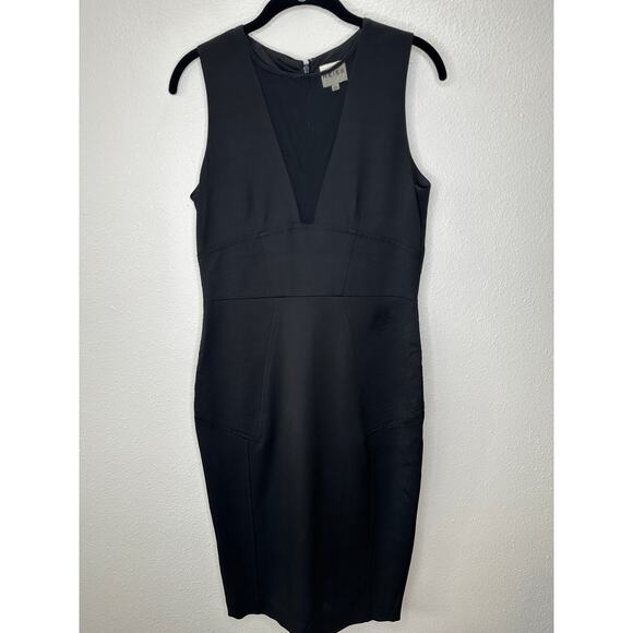 Reiss Black Sheer Mesh Brightwell Pencil Sheath Dress 6 - Picture 4 of 15